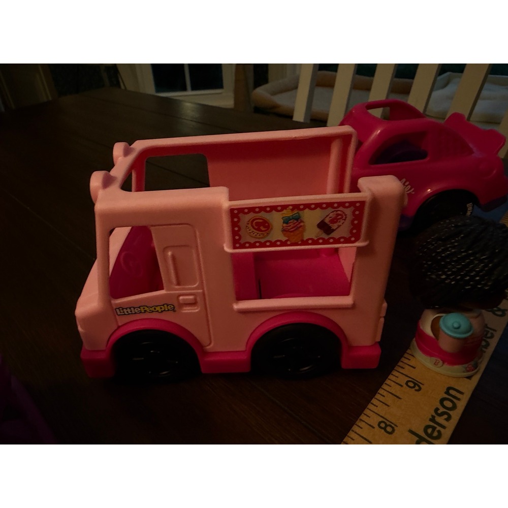 Fisher Price Little People Barbie Vehicle Lot Helicopter Ice Cream Truck Car 3pc - Picture 13 of 13